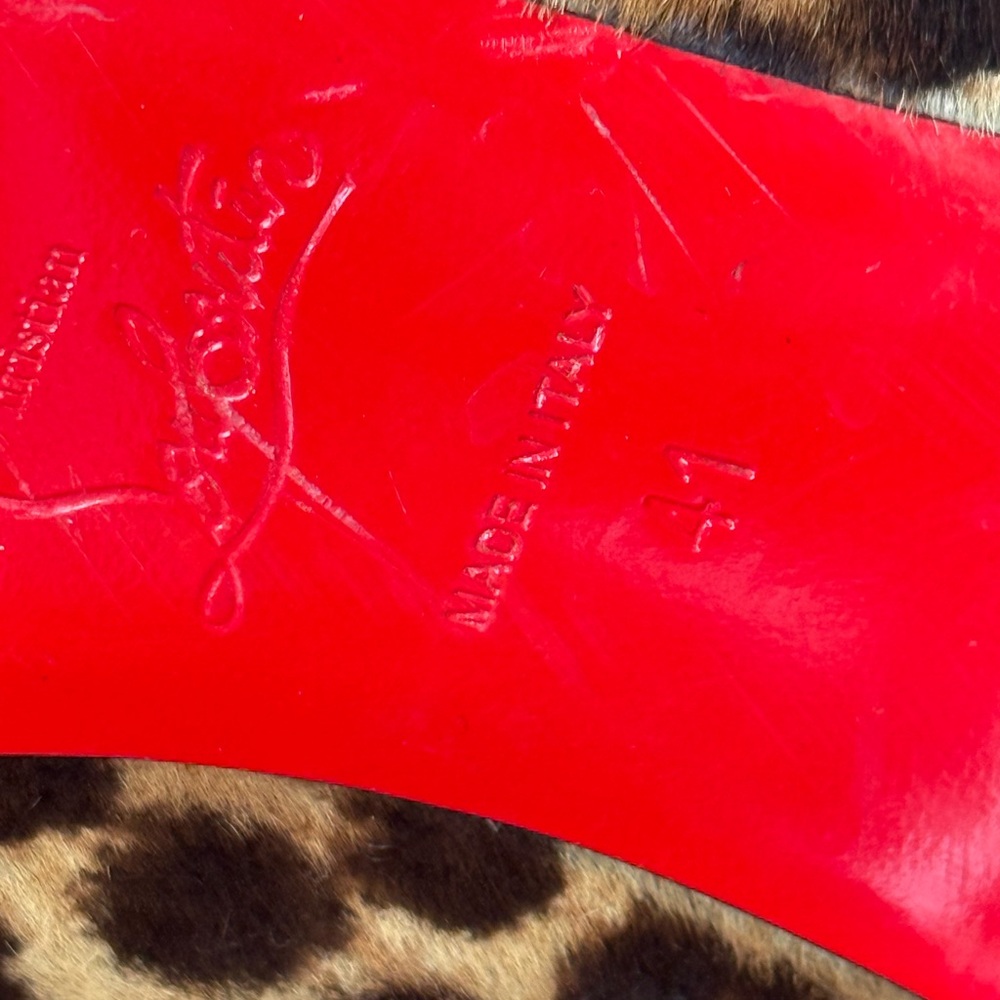 Christian Louboutin Pony Hair Leopard inside zipper HIGH Boots - Picture 5 of 11